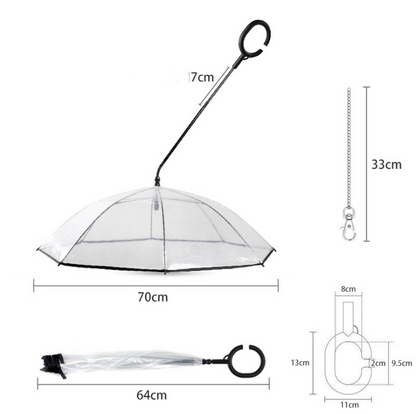 Hot Selling Transparent Pet Supplies Adjustable Pet Umbrella